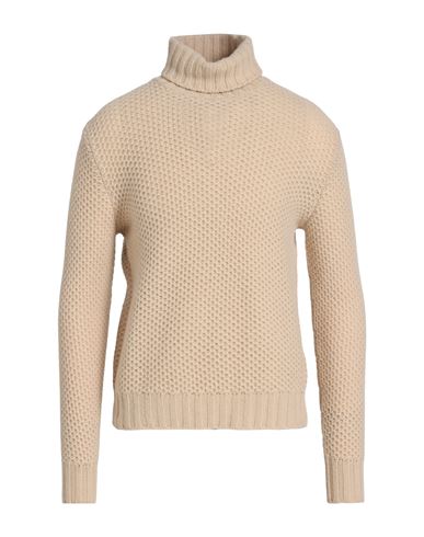 Mp Massimo Piombo Man Turtleneck Beige Size 42 Lambswool In Sand