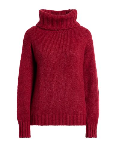 Moorer Woman Turtleneck Brick Size 10 Cashmere, Silk In Red
