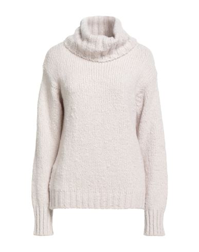 Moorer Woman Turtleneck Taupe Size 4 Cashmere, Silk In Gray