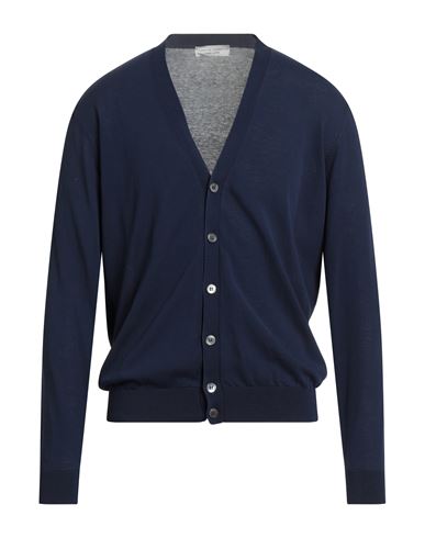 Filippo De Laurentiis Man Cardigan Navy Size 46 Cotton In Blue