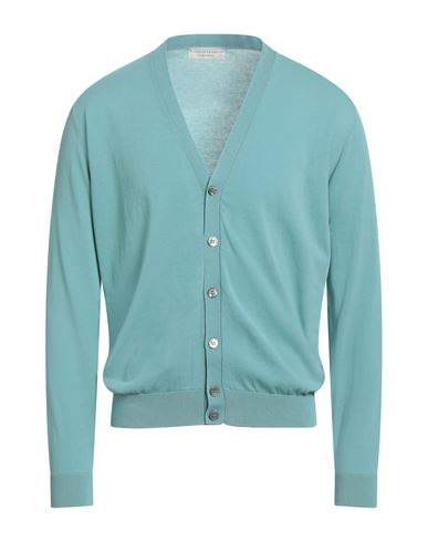 Filippo De Laurentiis Man Cardigan Sky Blue Size 48 Cotton In Blue