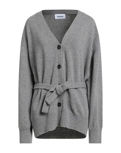 Hache Woman Cardigan Grey Size 4 Wool In Gray