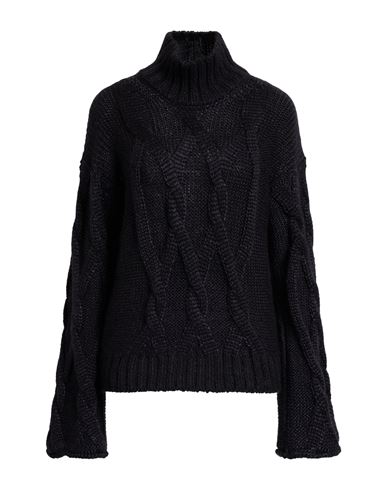 Agnona Woman Turtleneck Black Size M Silk, Mohair Wool, Cashmere In Black