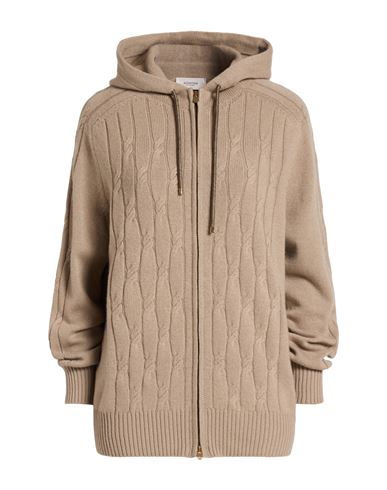 Agnona Woman Cardigan Taupe Size S Cashmere, Metal In Brown