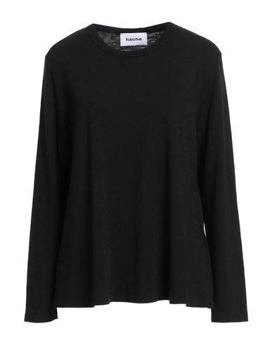 Hache Woman Sweater Black Size 10 Wool, Elastane In Black