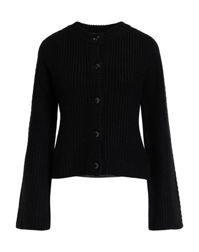 Agnona Woman Cardigan Black Size M Cashmere, Metal In Black