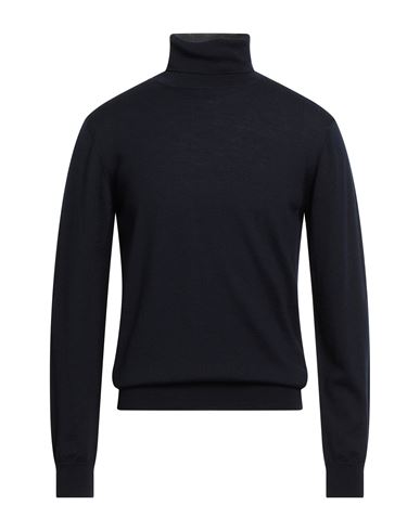 Paoloni Man Turtleneck Midnight Blue Size 44 Wool In Blue