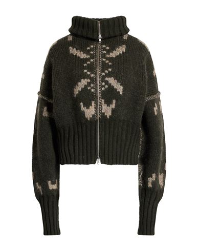 Hache Woman Cardigan Dark Green Size 8 Wool, Cashmere, Polyamide, Mohair Wool In Multi
