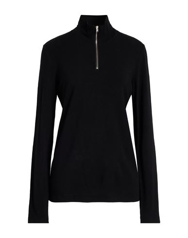 Hache Woman Turtleneck Black Size 10 Wool, Elastane In Black
