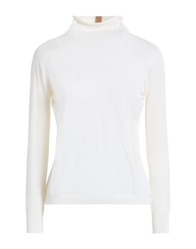 Barba Napoli Woman Turtleneck Cream Size 10 Virgin Wool In White