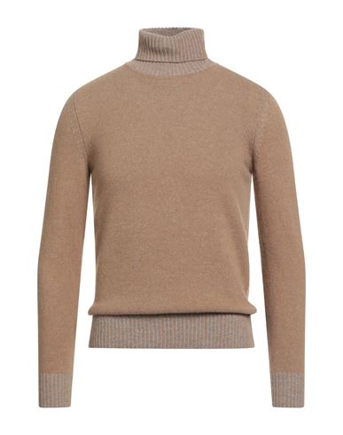Masq Man Turtleneck Camel Size 48 Wool In Brown
