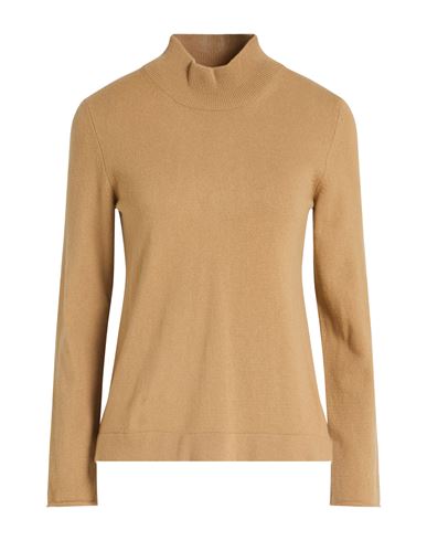 Barba Napoli Woman Turtleneck Sand Size 10 Virgin Wool, Viscose, Cashmere In Brown