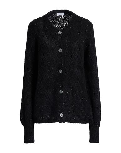 Barba Napoli Woman Cardigan Black Size 8 Alpaca Wool, Polyamide, Virgin Wool, Polyester In Black