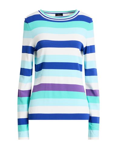 Marc Cain Woman Sweater Blue Size 4 Viscose, Polyamide In Multi