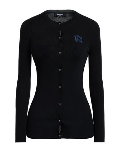 Rochas Woman Cardigan Black Size L Virgin Wool In Brown