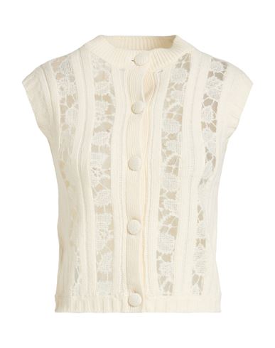Rochas Woman Cardigan Ivory Size S Wool, Cashmere, Acrylic, Polyamide In White