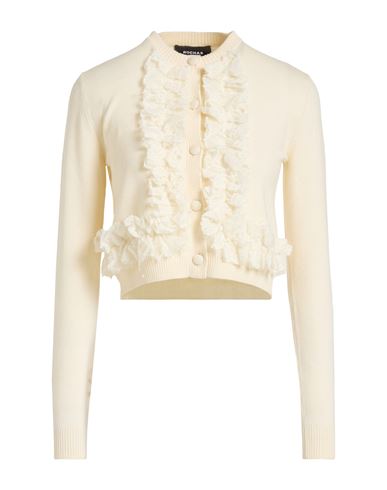 Rochas Woman Cardigan Cream Size S Virgin Wool, Polyester, Acrylic, Polyamide In Neutral
