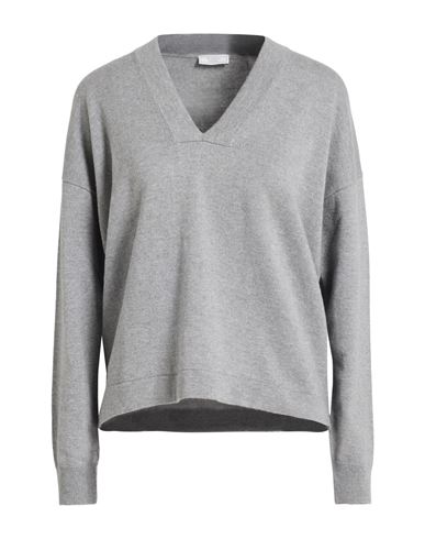 Peserico Woman Sweater Light Grey Size 6 Virgin Wool, Silk, Viscose, Cashmere, Polyester In Gray