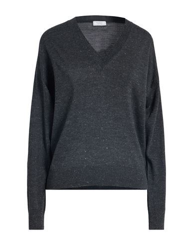 Peserico Woman Sweater Grey Size 6 Virgin Wool, Viscose, Polyester In Black