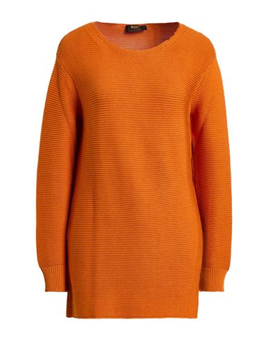 Moorer Woman Sweater Orange Size 6 Cotton, Silk In Orange