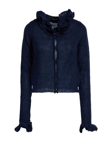 Rochas Woman Cardigan Navy Size S Mohair Wool, Polyamide, Merino Wool In Blue