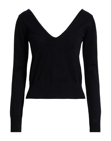 Hanita Woman Sweater Black Size M Viscose, Polyester, Polyamide In Black