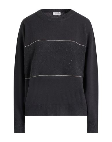 Peserico Woman Sweater Charcoal Size 14 Virgin Wool, Silk, Cashmere, Viscose In Gray