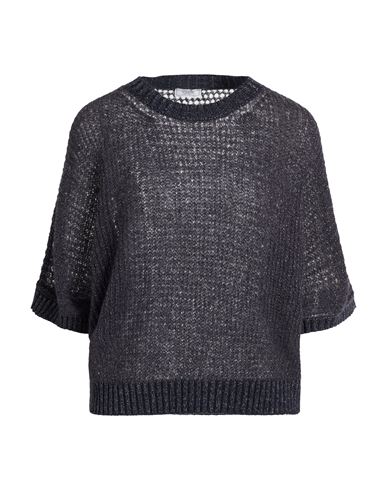 Peserico Woman Sweater Charcoal Size 6 Virgin Wool, Silk, Cashmere, Rayon, Metallic Fiber In Gray