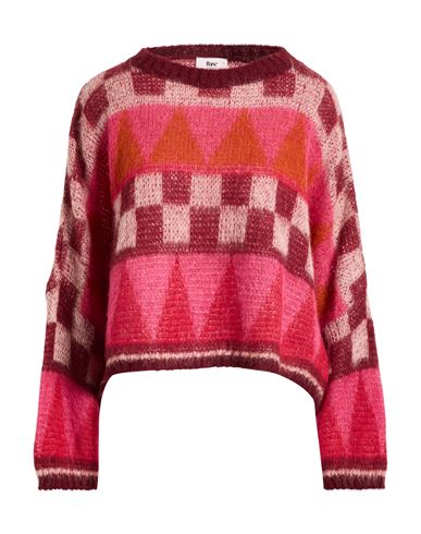 B.yu B. Yu Woman Sweater Garnet Size M Acrylic, Mohair Wool, Polyamide In Red