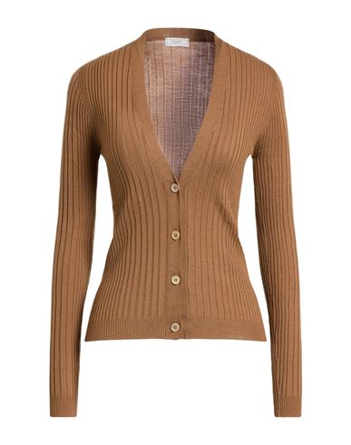 Peserico Woman Cardigan Light Brown Size 10 Virgin Wool In Brown