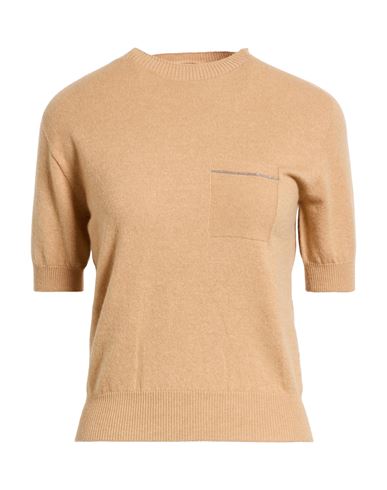 Peserico Woman Sweater Camel Size 10 Cashmere In Nude