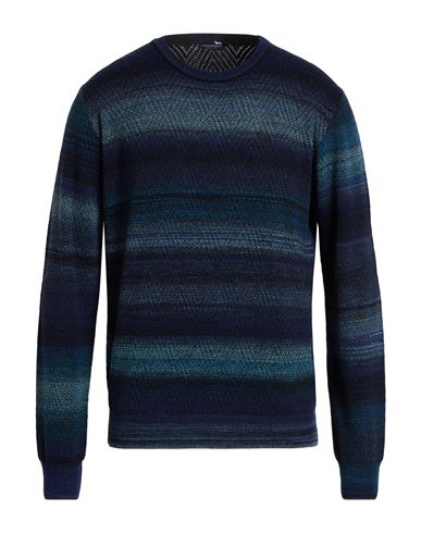 Harmont & Blaine Man Sweater Navy Size L Wool, Acrylic, Alpaca Wool In Blue