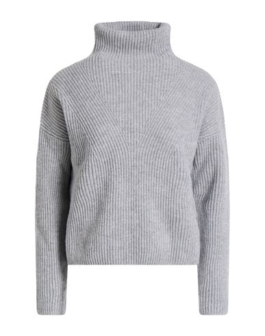 Max Mara Studio Woman Turtleneck Grey Size L Wool, Cashmere In Gray