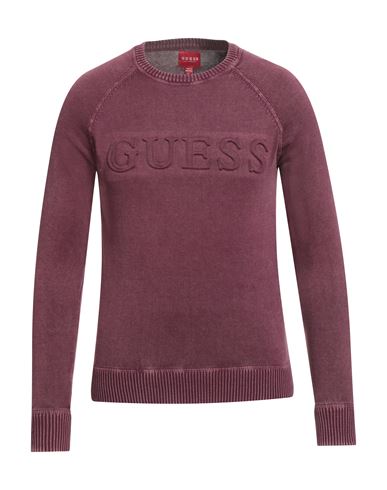Guess Man Sweater Burgundy Size Xs Cotton In Red