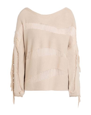 Gaelle Paris Gaëlle Paris Woman Sweater Beige Size 0 Cotton, Viscose, Polyamide, Metallic Fiber In Neutral