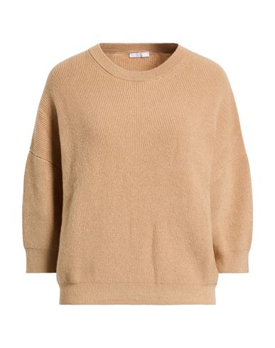Peserico Easy Woman Sweater Camel Size 6 Wool, Cashmere, Polyester In Brown