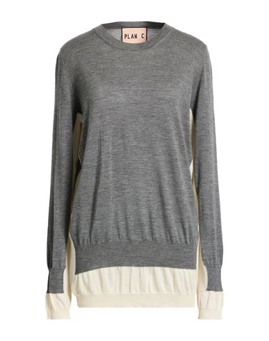 Plan C Woman Sweater Grey Size 10 Cashmere In Gray