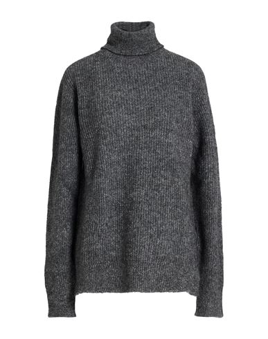 Officine Generale Officine Générale Man Turtleneck Charcoal Size Xxl Alpaca Wool, Cotton, Polyamide, Wool In Gray
