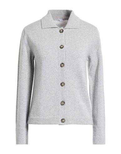 Peserico Easy Woman Cardigan Grey Size 6 Wool, Cashmere, Polyester In Gray
