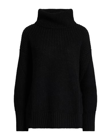 Motel Woman Turtleneck Black Size Onesize Acrylic, Wool, Polyamide, Elastane In Black