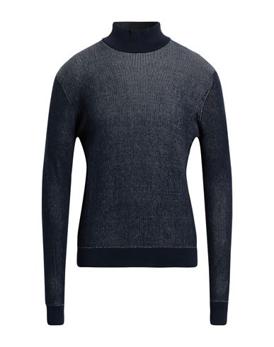 Distretto 12 Man Turtleneck Midnight Blue Size Xl Cotton, Elastane In Blue