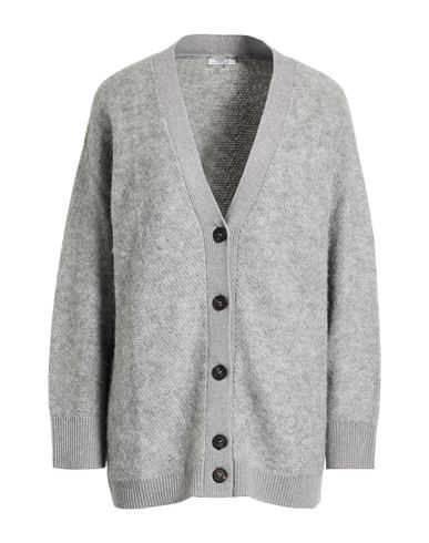 Peserico Woman Cardigan Grey Size 6 Virgin Wool, Silk, Cashmere, Alpaca Wool, Metallic Fiber In Gray