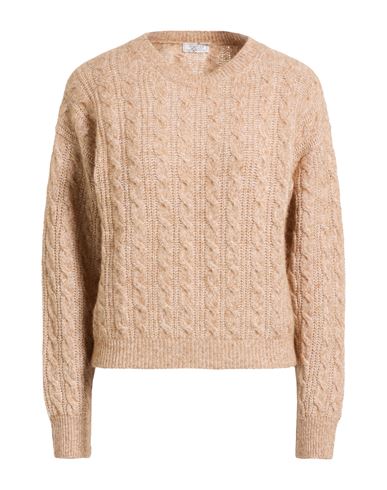 Peserico Woman Sweater Camel Size 6 Virgin Wool, Alpaca Wool, Polyamide, Silk, Wool In Yellow