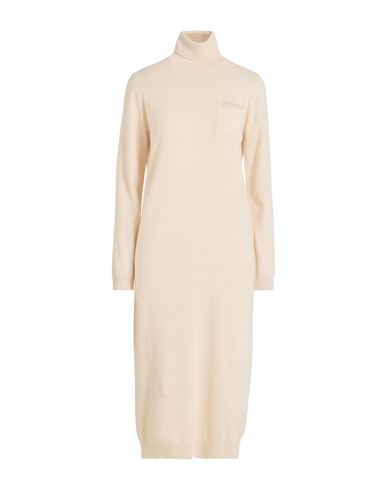 Peserico Woman Midi Dress Beige Size 8 Virgin Wool, Silk, Cashmere In Nude