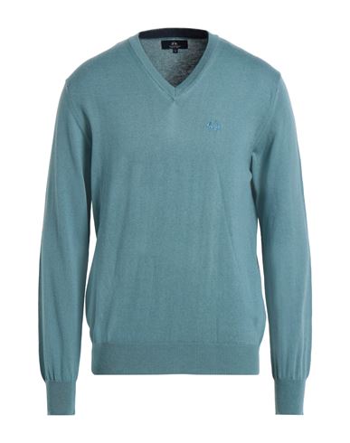 La Martina Man Sweater Slate Blue Size 3xl Cotton, Wool In Blue