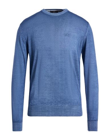 La Martina Man Sweater Slate Blue Size Xxl Wool In Blue