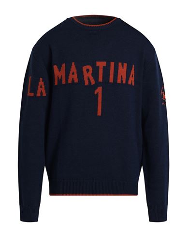 La Martina Man Sweater Midnight Blue Size Xl Wool, Polyester In Blue