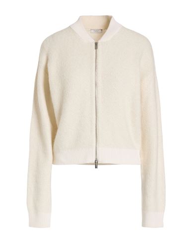 Peserico Woman Cardigan Cream Size 10 Virgin Wool, Silk, Cashmere In White
