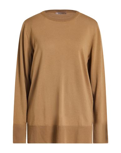 Max Mara Leisure Woman Sweater Camel Size L Virgin Wool In Sand