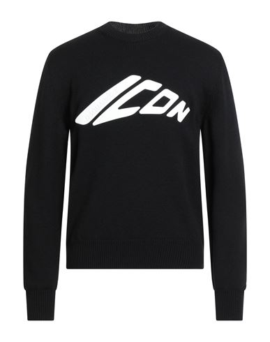 Dsquared2 Icon Man Sweater Black Size L Virgin Wool In Black